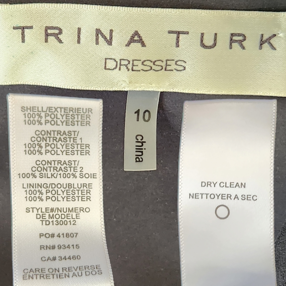 TRINA TURK Black Sleeveless Lace Trim Cocktail Dress - Size 10 - Picture 9 of 10
